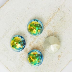 10 mm Low Cut glass cabochon Sphynx Laser Light x 4 pc(s)