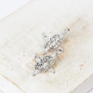 12x16 mm Starlight Earstud with Loop Platinum-colored x 2 pc(s)