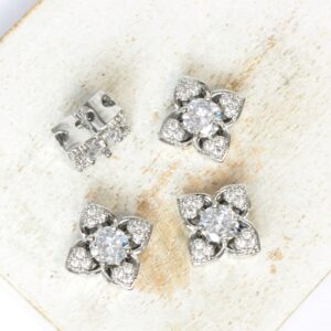9x9 mm Kiss of Petals Spacer Bar Platinum-colored x 4 pc(s)