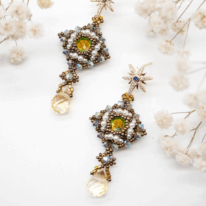 SEALED WITH A KISS earrings beading tutorial by Vicky Roberts