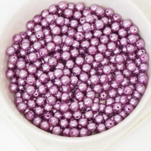 4 mm Round Glass beads Pearly Lilac x 60 pc(s)