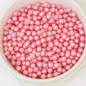 4 mm Round Glass beads Pearly Rose x 60 pc(s)