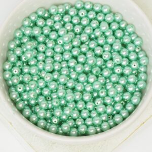 4 mm Round Glass beads Pearly Peppermint x 60 pc(s)