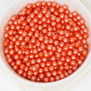 4 mm Round Glass beads Pearly Terracotta x 60 pc(s)