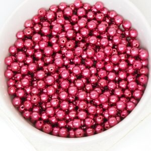4 mm Round Glass beads Pearly Cranberry x 60 pc(s)