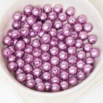 6 mm Round Glass beads Pearly Lilac x 40 pc(s)