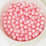 6 mm Round Glass beads Pearly Rose x 40 pc(s)