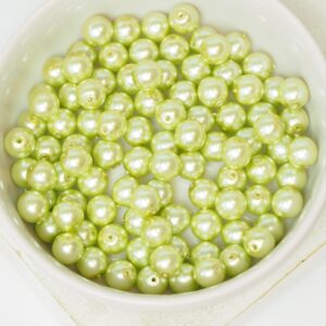 6 mm Round Glass beads Pearly Moss x 40 pc(s)