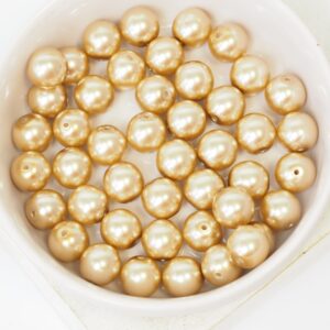 8 mm Round Glass beads Pearly Mocha Latte x 20 pc(s)