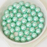 8 mm Round Glass beads Pearly Peppermint x 20 pc(s)