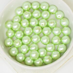 8 mm Round Glass beads Pearly Mint Green x 20 pc(s)