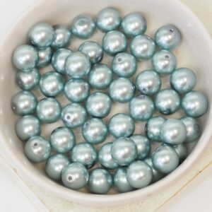 8 mm Round Glass beads Pearly Smoked Silver x 20 pc(s)
