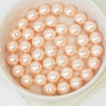 8 mm Round Glass beads Pearly Rose Peach x 20 pc(s)