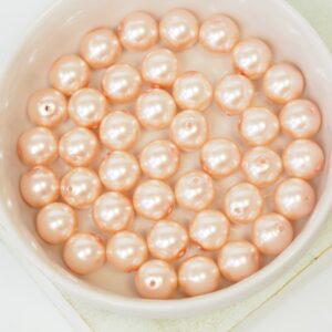 8 mm Round Glass beads Pearly Rose Peach x 20 pc(s)