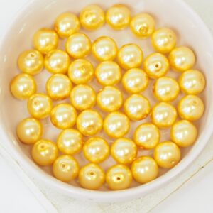 8 mm Round Glass beads Pearly Squash x 20 pc(s)