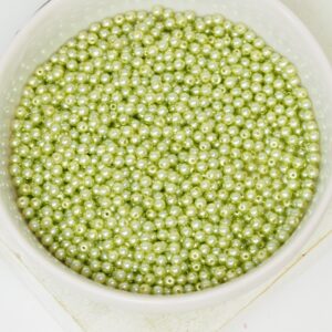 2 mm Round Glass beads Pearly Moss x 100 pc(s)