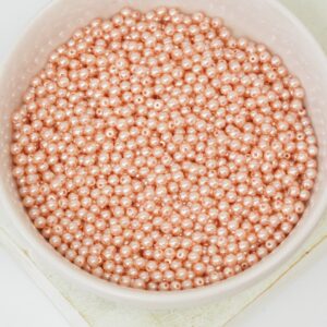 2 mm Round Glass beads Pearly Rose Peach x 100 pc(s)