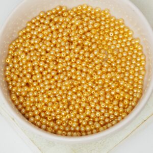 2 mm Round Glass beads Pearly Squash x 100 pc(s)