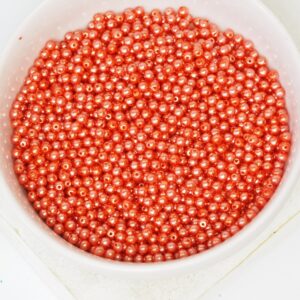 2 mm Round Glass beads Pearly Terracotta x 100 pc(s)