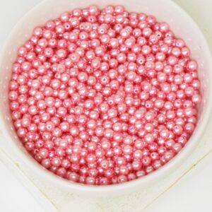 3 mm Round Glass beads Pearly Rose 100 x  pc(s)