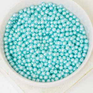 3 mm Round Glass beads Pearly Light Aquamarine 100 x pc(s)
