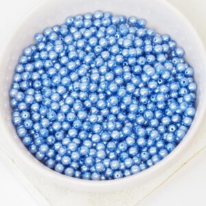 3 mm Round Glass beads Pearly Light Sapphire 100 x pc(s)