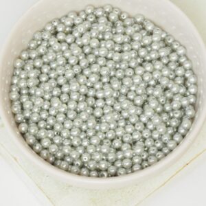3 mm Round Glass beads Pearly Grey Mist 100 x  pc(s)