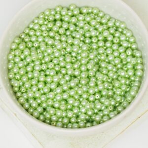 3 mm Round Glass beads Pearly Mint Green 100 x  pc(s)