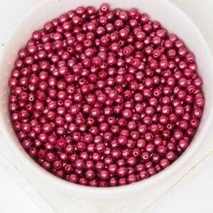 3 mm Round Glass beads Pearly Cranberry 100 x  pc(s)