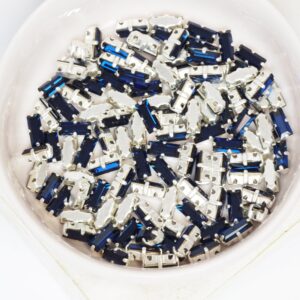 3x7 mm Preciosa Fancy Baguette Dark Indigo with Silver-colored claw x 10 pc(s)