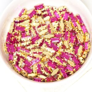3x7 mm Preciosa Fancy Baguette Fuchsia with Gold-colored claw x 10 pc(s)
