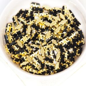 3x7 mm Preciosa Fancy Baguette Jet with Gold-colored claw x 10 pc(s)