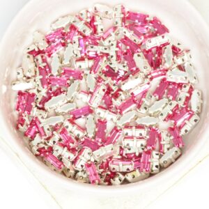 3x7 mm Preciosa Fancy Baguette Rose with Silver-colored claw x 10 pc(s)