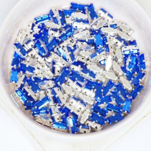 3x7 mm Preciosa Fancy Baguette Sapphire with Silver-colored claw x 10 pc(s)