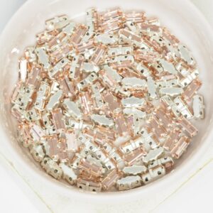 3x7 mm Preciosa Fancy Baguette Vintage Rose with Silver-colored claw x 10 pc(s)