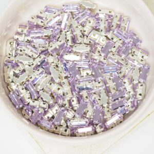 3x7 mm Preciosa Fancy Baguette Violet with Silver-colored claw x 10 pc(s)