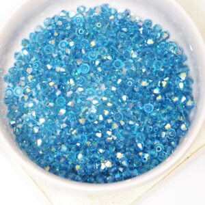 3 mm Preciosa bicone beads Malibu Blue AB x 50 pc(s)