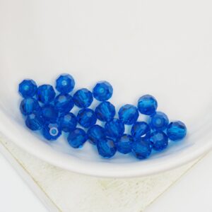 4 mm Preciosa faceted round beads Capri Blue x 25 pc(s)