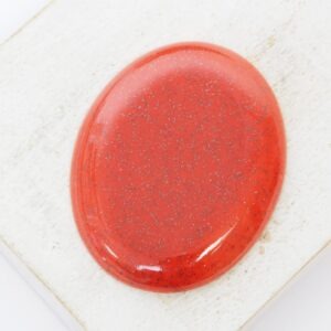 27x35 mm Oval Beadingschool Art Cabochon Venetian Red on light clay x 1 pc(s)