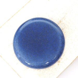 36 mm Round Beadingschool Art Cabochon Blue Cosmos on light clay x 1 pc(s)