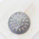 26 mm Small Round Klimt Artline Geometrics Beadingschool Art Cabochon Silk Ash on light clay x 1 pc(s)