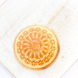 26 mm Small Round Klimt Blossom Beadingschool Art Cabochon Sandstone on light clay x 1 pc(s)