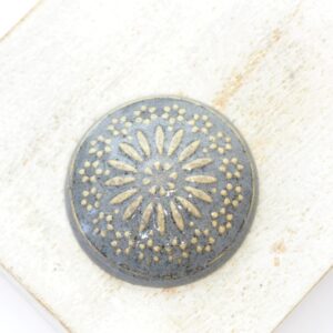 26 mm Small Round Klimt Blossom Beadingschool Art Cabochon Silk Ash on light clay x 1 pc(s)