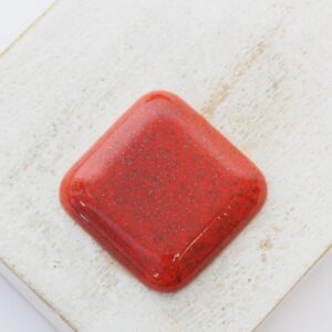 23x23 mm Square Beadingschool Art Cabochon Venetian Red on light clay x 1 pc(s)