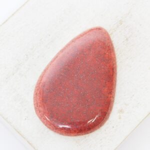 24x36 mm Teardrop Beadingschool Art Cabochon Raspberry Delight on light clay x 1 pc(s)