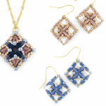 BERTEL DIAMOND earring beading tutorial by Veszuszi