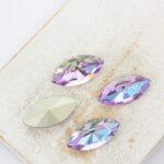 9x18 mm Navette glass cabochon Vitrail Light x 4 pc(s)