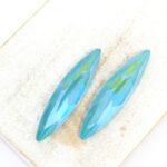 9x35 mm Navette glass cabochon Aquamarine Shine x 2 pc(s)