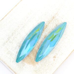 9x35 mm Navette glass cabochon Aquamarine Shine x 2 pc(s)