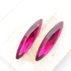 9x35 mm Navette glass cabochon Fuchsia x 2 pc(s)